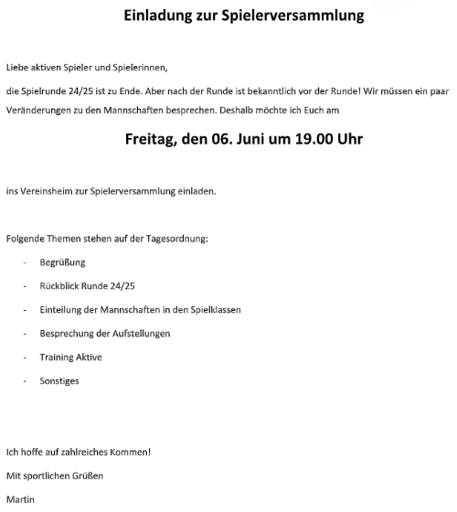 2025 06 06 Spielerversammlung Aktive Einladung 500x560